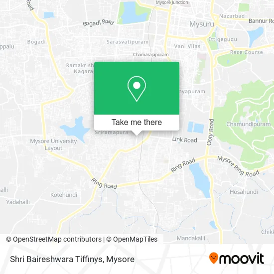 Shri Baireshwara Tiffinys map