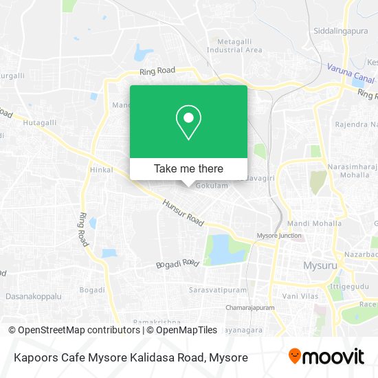 Kapoors Cafe Mysore Kalidasa Road map