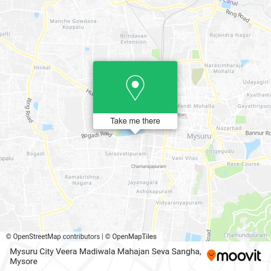 Mysuru City Veera Madiwala Mahajan Seva Sangha map