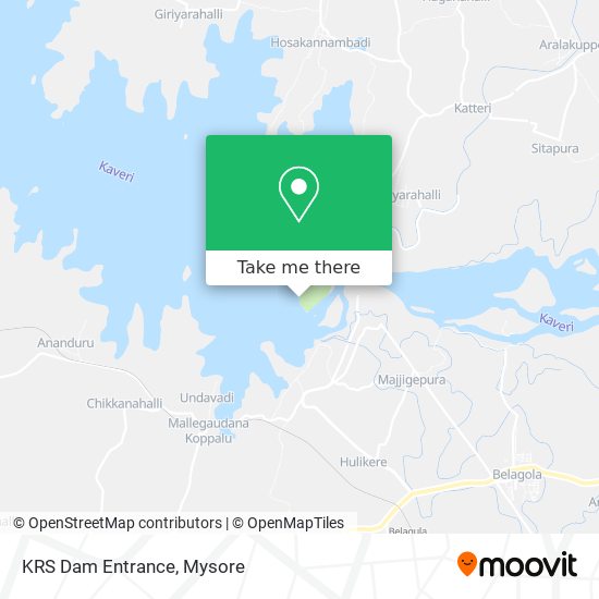 KRS Dam Entrance map