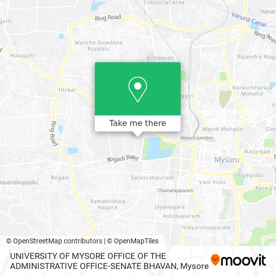 UNIVERSITY OF MYSORE OFFICE OF THE ADMINISTRATIVE OFFICE-SENATE BHAVAN map