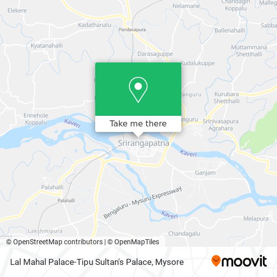 Lal Mahal Palace-Tipu Sultan's Palace map