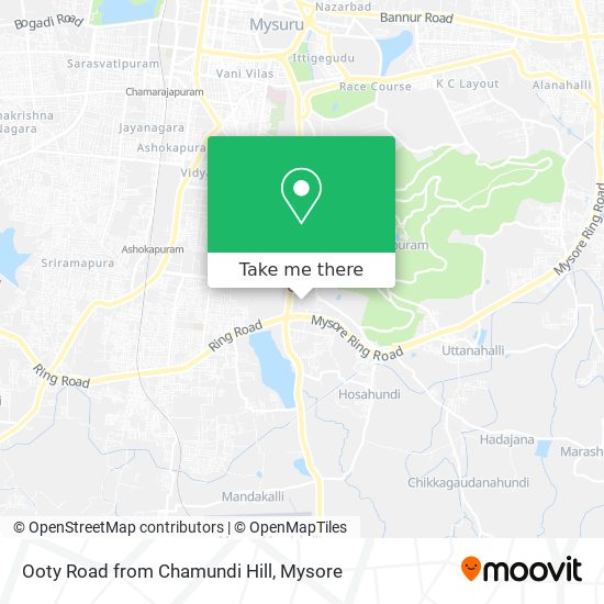 Ooty Road from Chamundi Hill map