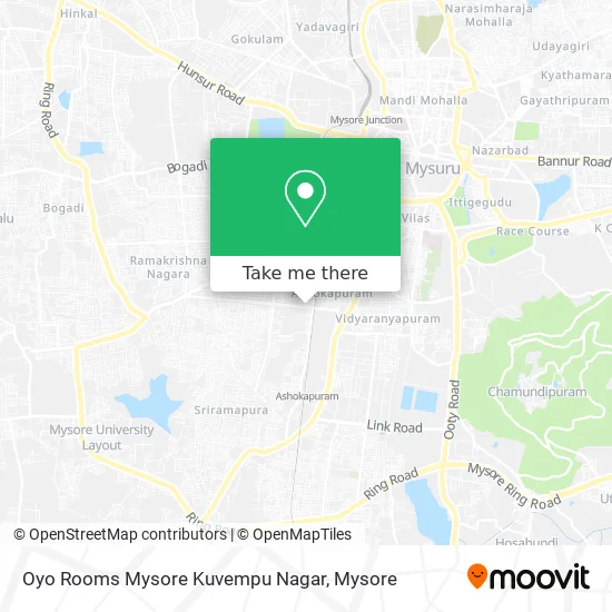 Oyo Rooms Mysore Kuvempu Nagar map
