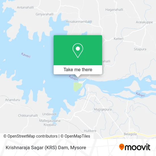 Krishnaraja Sagar (KRS) Dam map