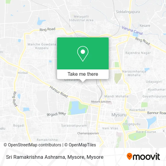 Sri Ramakrishna Ashrama, Mysore map