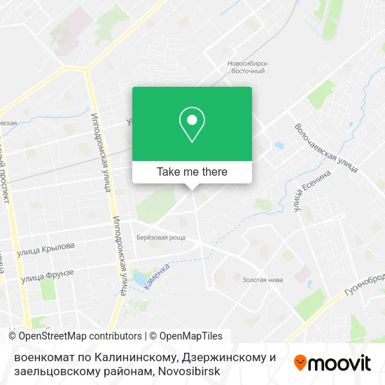 военкомат по Калининскому, Дзержинскому и заельцовскому районам map