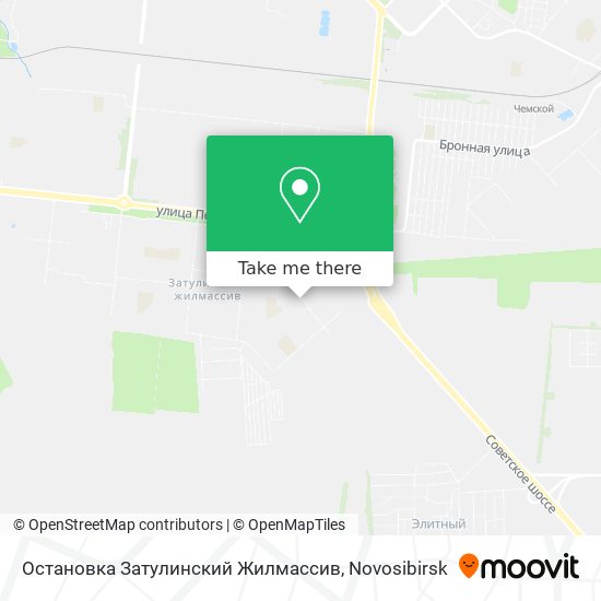 Остановка Затулинский Жилмассив map