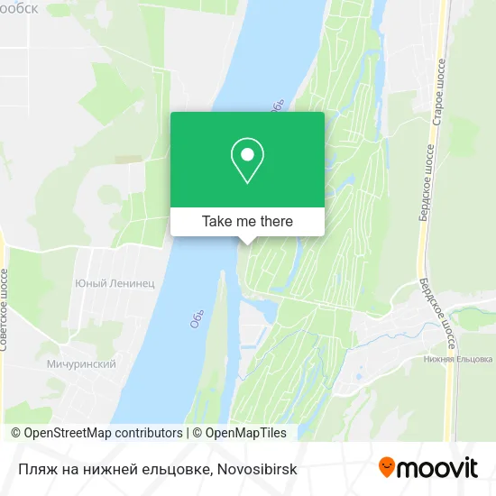 Пляж на нижней ельцовке map