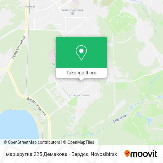 маршрутка 225 Демакова - Бердск map