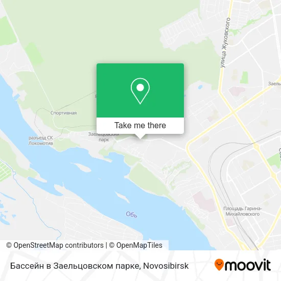 Бассейн в Заельцовском парке map