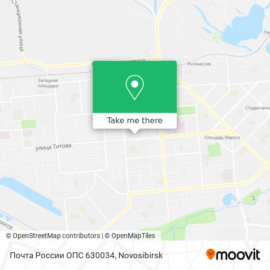 Почта России ОПС 630034 map