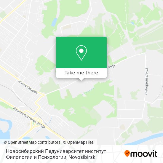 Новосибирский Педуниверситет институт Филологии и Психологии map