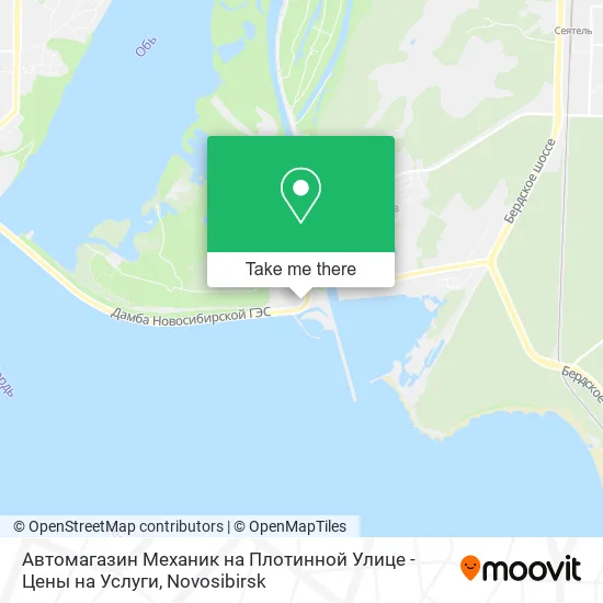 Автомагазин Механик на Плотинной Улице - Цены на Услуги map