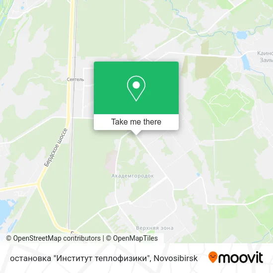 остановка "Институт теплофизики" map