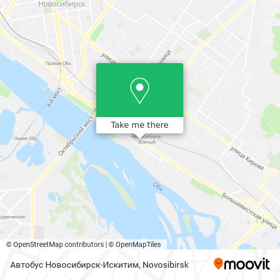 Автобус Новосибирск-Искитим map