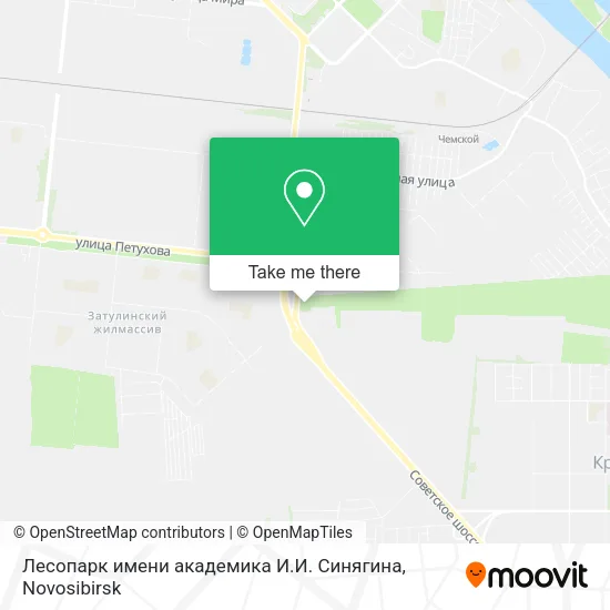 Лесопарк имени академика И.И. Синягина map