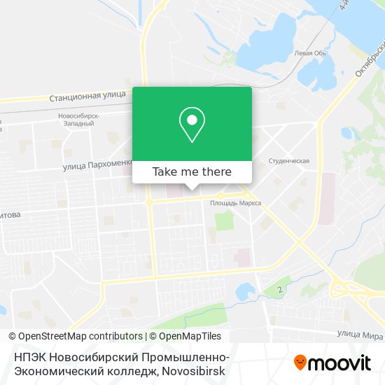 НПЭК Новосибирский Промышленно-Экономический колледж map