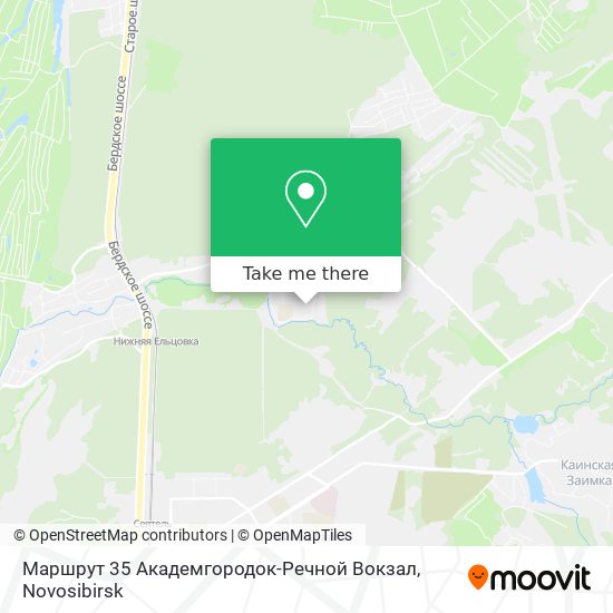 Маршрут 35 Академгородок-Речной Вокзал map