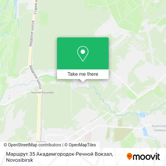 Маршрут 35 Академгородок-Речной Вокзал map