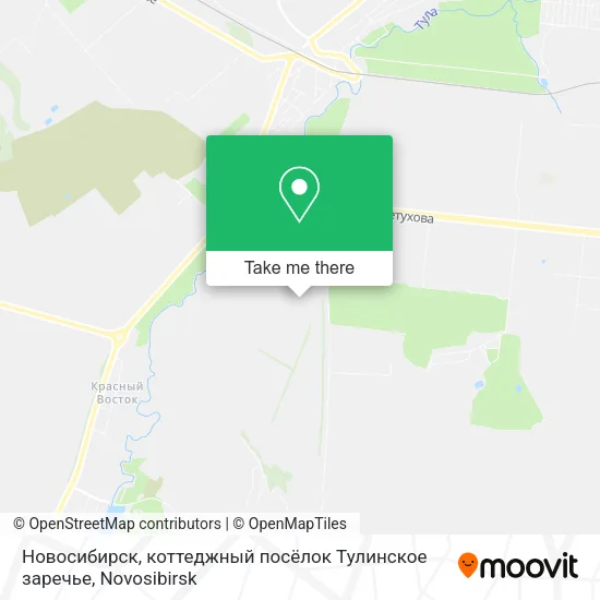 Новосибирск, коттеджный посёлок Тулинское заречье map