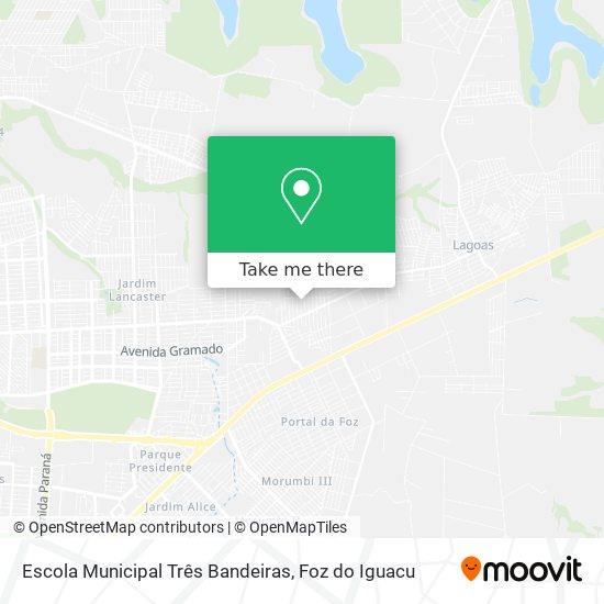 Mapa Escola Municipal Três Bandeiras