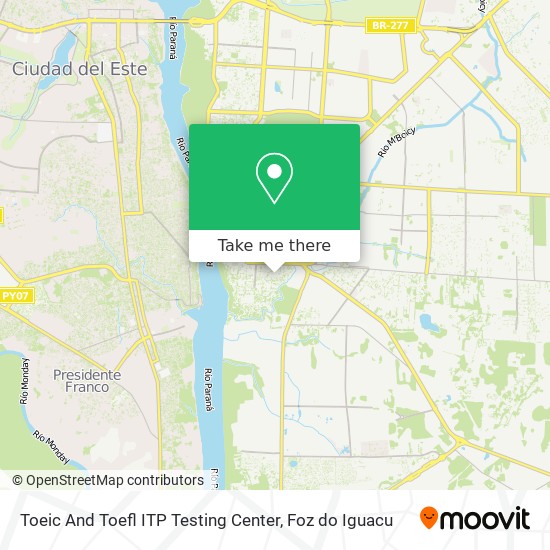 Toeic And Toefl ITP Testing Center map