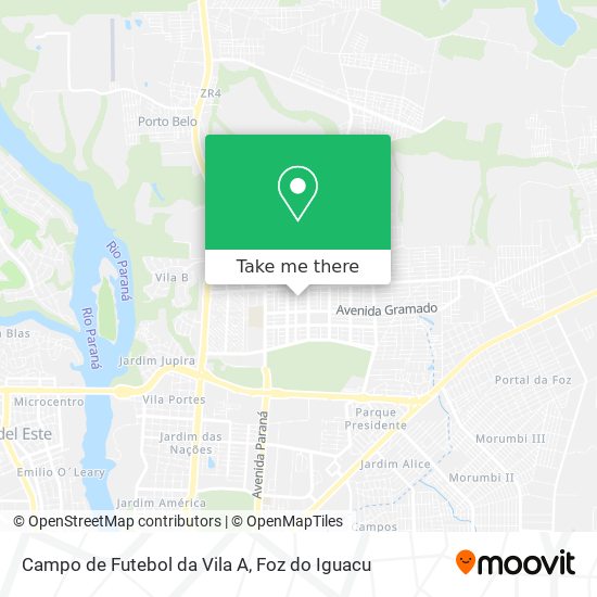 Mapa Campo de Futebol da Vila A