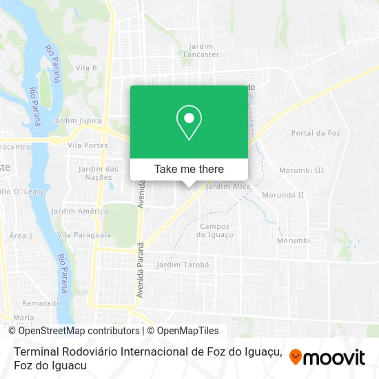 Terminal Rodoviário Internacional de Foz do Iguaçu map
