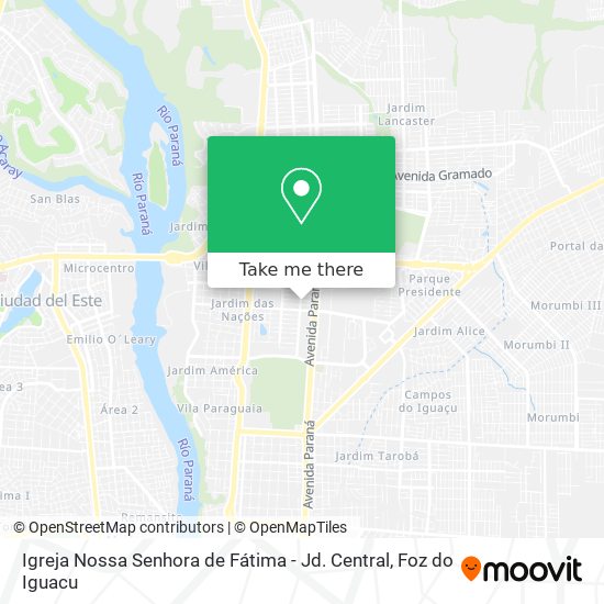 Mapa Igreja Nossa Senhora de Fátima - Jd. Central