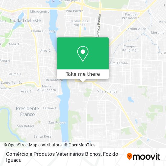 Comércio e Produtos Veterinários Bichos map