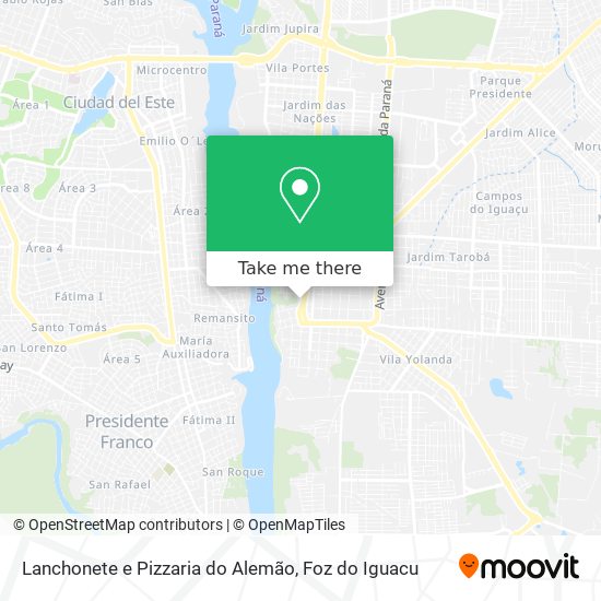 Lanchonete e Pizzaria do Alemão map