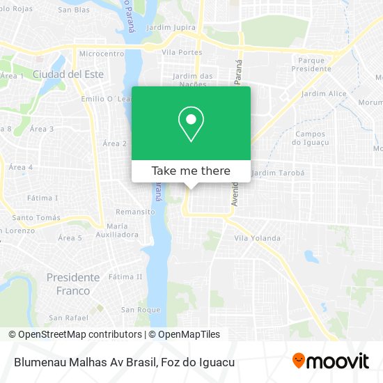 Blumenau Malhas Av Brasil map