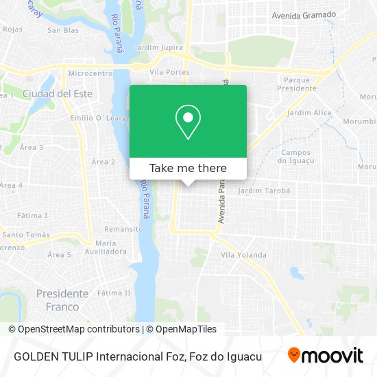 GOLDEN TULIP Internacional Foz map