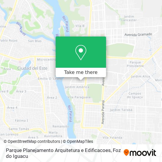 Parque Planejamento Arquitetura e Edificacoes map