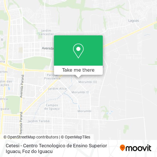 Cetesi - Centro Tecnologico de Ensino Superior Iguacu map