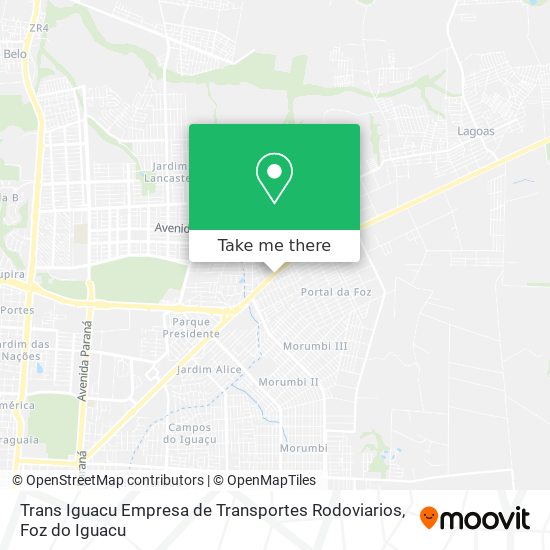 Trans Iguacu Empresa de Transportes Rodoviarios map
