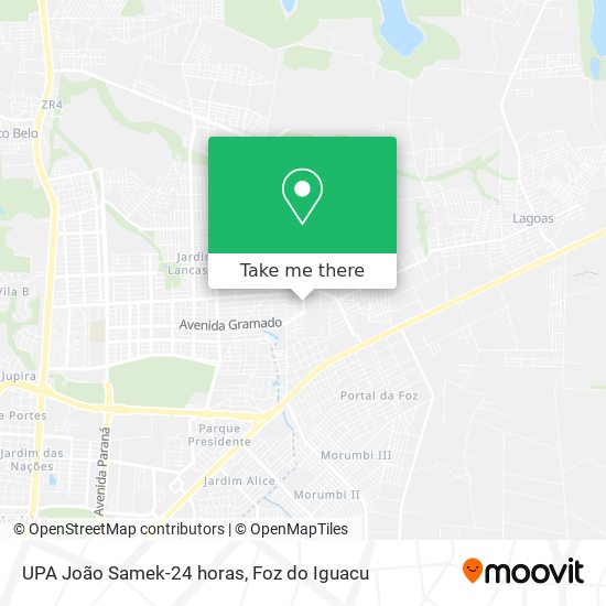 Mapa UPA João Samek-24 horas