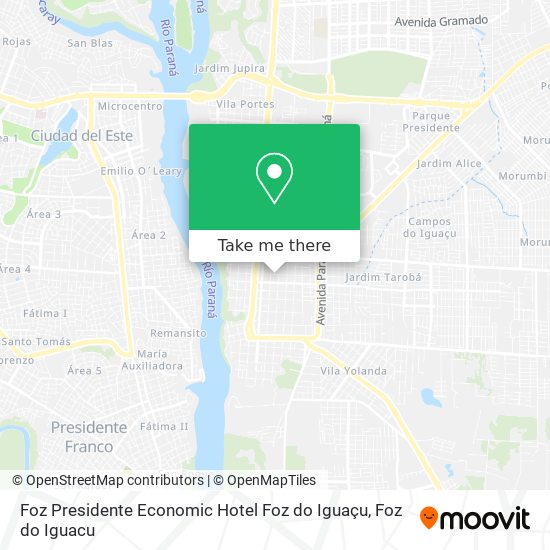 Foz Presidente Economic Hotel Foz do Iguaçu map