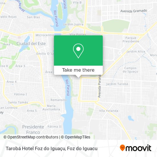 Tarobá Hotel Foz do Iguaçu map