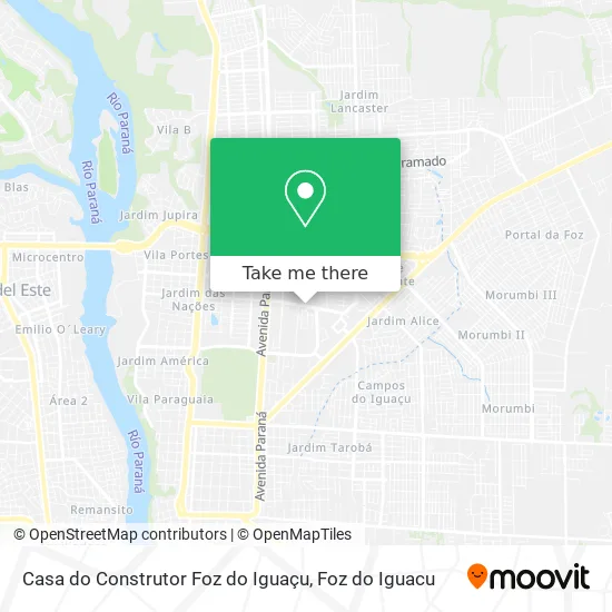 Casa do Construtor Foz do Iguaçu map