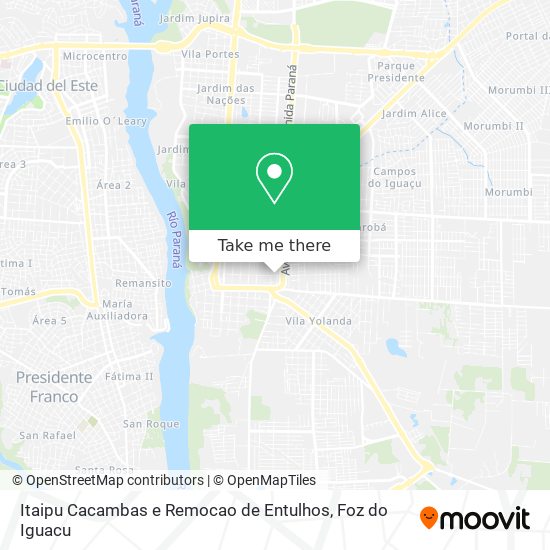 Itaipu Cacambas e Remocao de Entulhos map