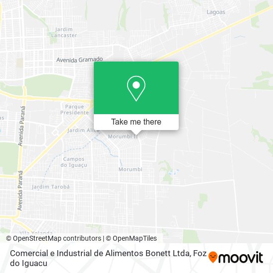Comercial e Industrial de Alimentos Bonett Ltda map