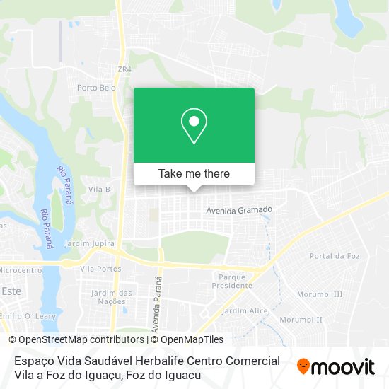 Mapa Espaço Vida Saudável Herbalife Centro Comercial Vila a Foz do Iguaçu