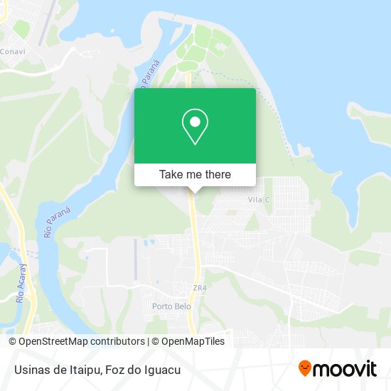 Usinas de Itaipu map