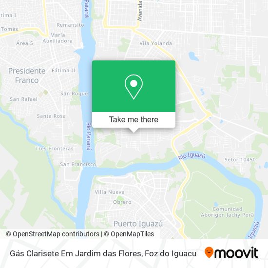Gás Clarisete Em Jardim das Flores map