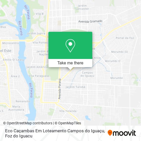 Eco Caçambas Em Loteamento Campos do Iguaçu map