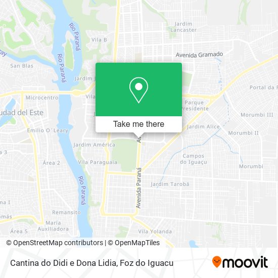 Mapa Cantina do Didi e Dona Lidia