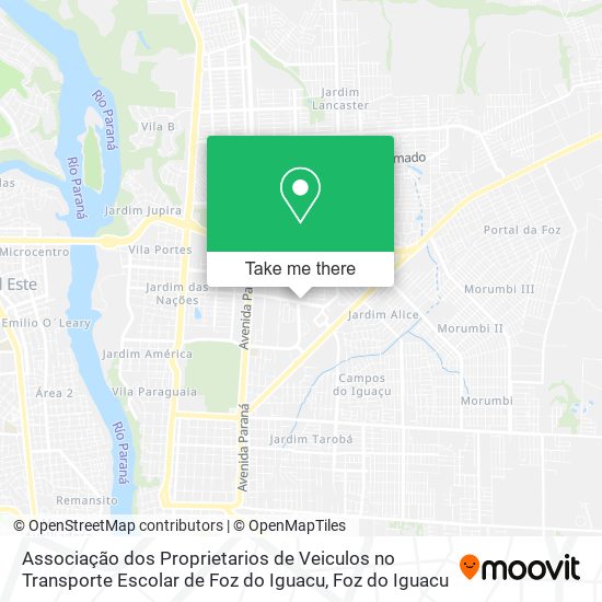 Mapa Associação dos Proprietarios de Veiculos no Transporte Escolar de Foz do Iguacu