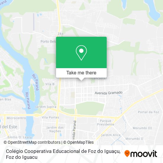 Mapa Colégio Cooperativa Educacional de Foz do Iguaçu